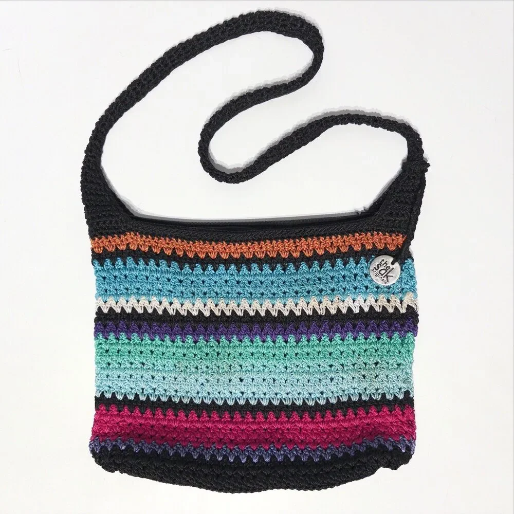 The Sak Colorful Striped Crochet 90s Y2K Style Crossbody Bag 13